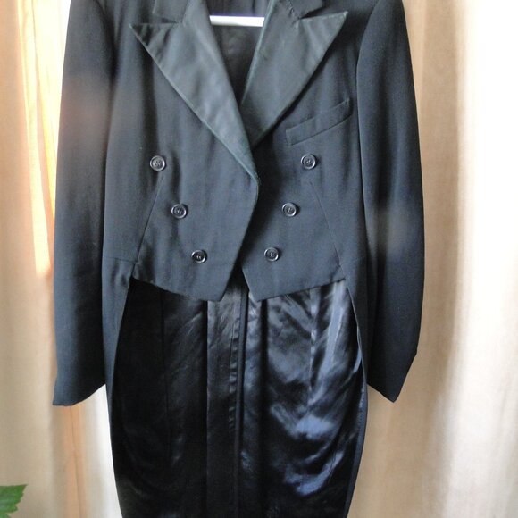 Vintage possible 1950's Long Tail TUXEDO JACKET Made in Canada Quebec - Picture 2 of 5